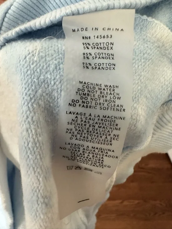 AR-33 Blue and White Tie-Dye Crewneck Sweatshirt Size Medium - Picture 6 of 6